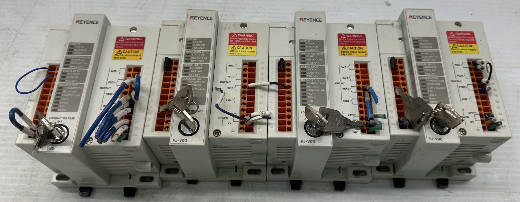 (4) Keyence #PJ-V90 Light Curtain Controller Modules