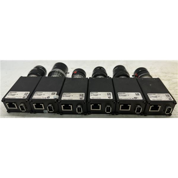 Lot of (6) Basler A641f #0000104399-06 Black & White Camera w/ Lens