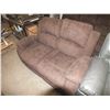 Image 1 : 2pc Brown Fabric Reclining Sofa & Loveseat