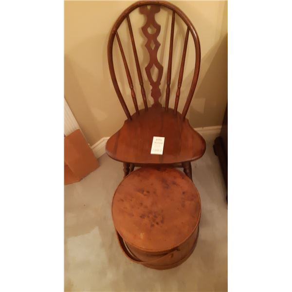 Vintage Wood Chair and Box with Handle C