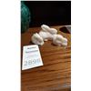 Image 1 : Set of 3 White Stone Rabbits from Russia A