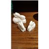 Image 4 : Set of 3 White Stone Rabbits from Russia A