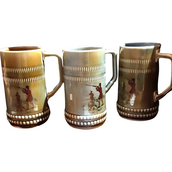 Set of 3 Irish Porcelain Beer Mugs A