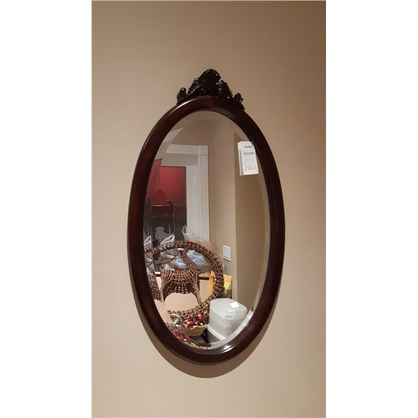 Wood Vintage Style Oval Mirror A