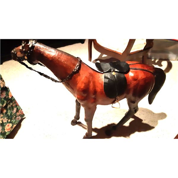 24" Tall Standing Leather Horse A