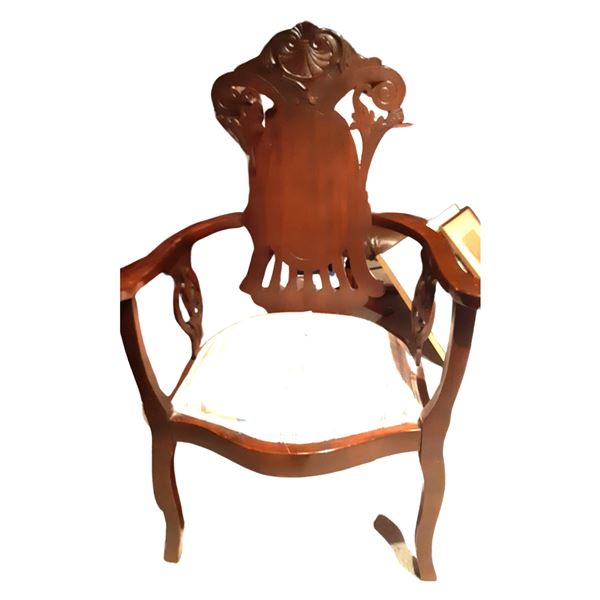 Vintage Padded Wood Chair C