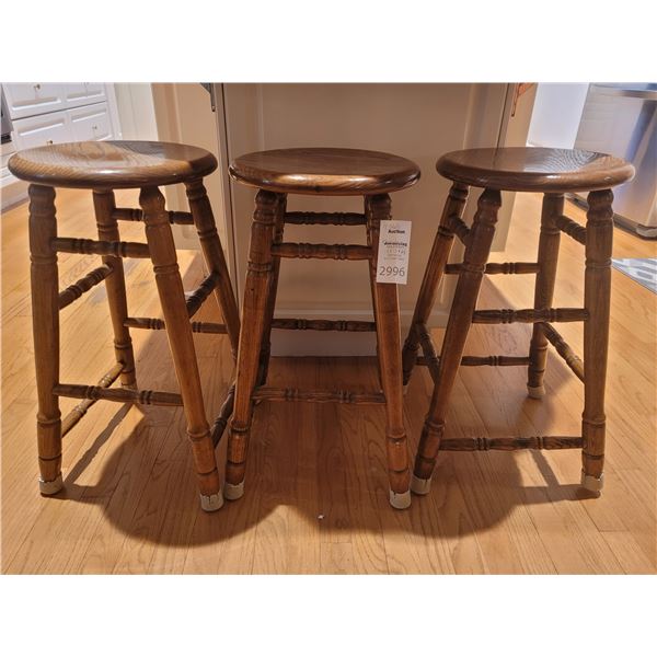 Set of 4 Wood Stools C