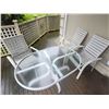 Image 1 : White patio table 3 chairs C