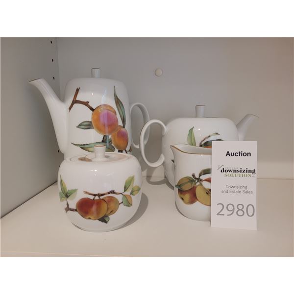Royal Worcester Evesham coffee, tea set A