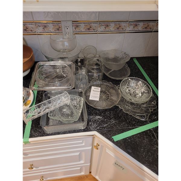 Cut glass, glass ware A