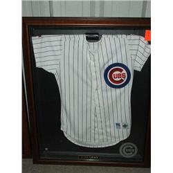 SIGNED CUBS JERSEY IN A FRAME W/