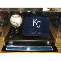 SIGNED CAP & SIGNED BASEBALL W/CASE