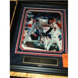 SIGNED PHOTO W/FRAME-JOHN SMOLTZ