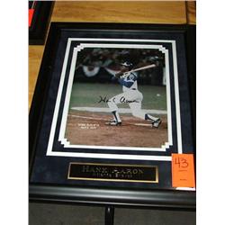 SIGNED PHOTO W/FRAME-HANK AARON-