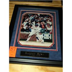 SIGNED PHOTO W/FRAME-SAMMY SOSA