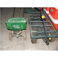 (1) FLAT CART W/(1) SCOTTS FERTILIZER