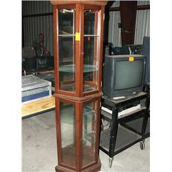 (1) PARTICLE BOARD LIGHT DISPLAY CASE