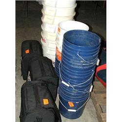 (3) GEAR BAGS & LOT BUCKETS