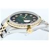 Image 8 : Rolex Mens 2 Tone Green Vignette Diamond Datejust Wristwatch 36MM