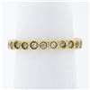 14k Yellow Gold 0.92 ctw Round Milgrain Bezel Set Diamond Eternity Band Ring Sz