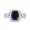 Image 1 : 1.65 ctw Blue Green Spinel and 0.47 ctw Diamond 18K White Gold Ring