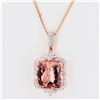 Image 3 : 26.74 ctw Morganite and 0.75 ctw Diamond 14K Rose Gold Pendant