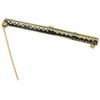 Image 5 : Antique Two Tone 14k Gold Diamond & Synthetic Sapphire Open Filigree Bar Pin