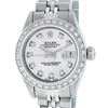 Image 1 : Rolex Ladies Stainless Steel Silver Diamond Bezel Wristwatch