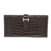 Hermes Black Alligator Leather Bearn Wallet