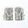 Image 5 : 18k White Gold 3.86 ctw Multi Color Gemstone Round Diamond Cluster Cuff Earrings