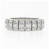 Image 7 : Vintage Platinum 1.30 ctw Diamond Domed Open Work & Milgrain Eternity Band Ring