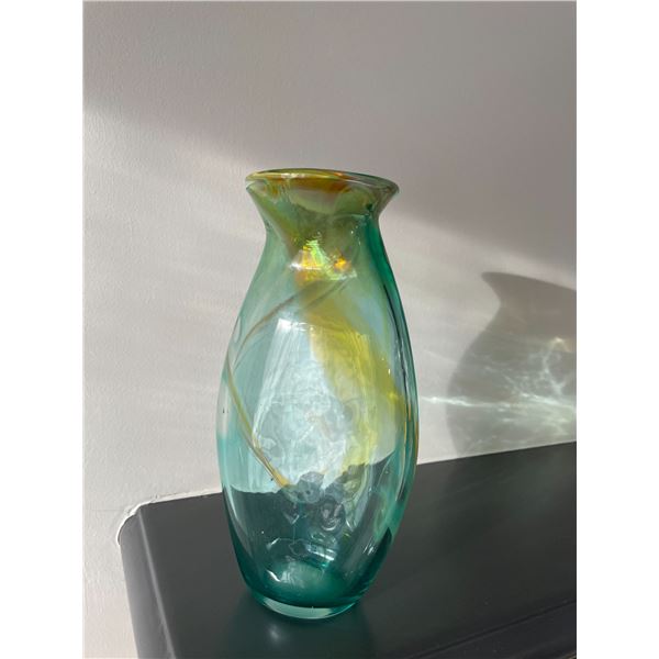 Northern Lights Inspired Blown Glass Vase