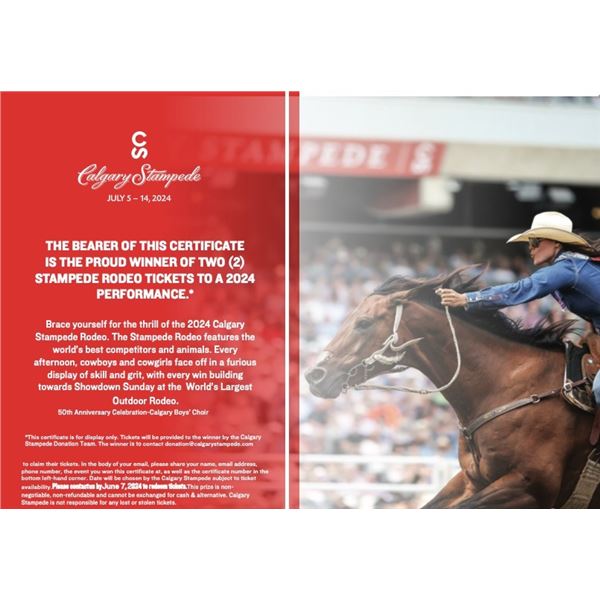 2 Calgary Stampede Rodeo Tickets