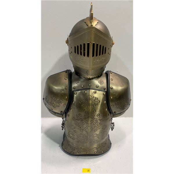 Knight Decanter Amber Glass Bottle & Glasses