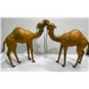 Image 1 : Pair of Hand Carved Wooden Camels, wrapped in Leather