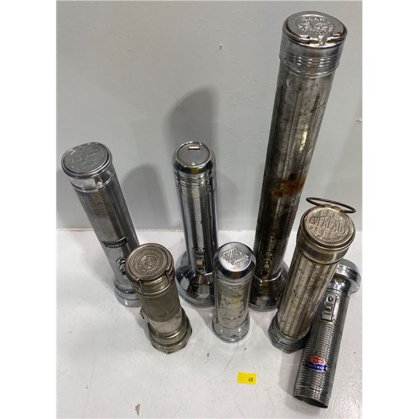 Collection of Vintage Flashlights/Torches (one missing bottom)