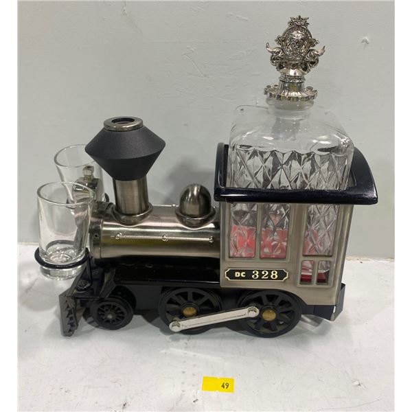 Vintage Train Engine Decanter Set