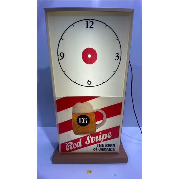 Red Stripe The Beer of Jamaica Light Up Clock Display (no clock mechanics included)