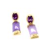 Image 3 : Amethyst Earrings with Lavender Jade Jadeite Drops