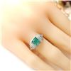Image 8 : Art-Deco Inspired Emerald & Diamond Ring Platinum