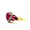 Image 2 : 10k Yellow Gold Lab Ruby & Diamond Heart Cocktail Ring