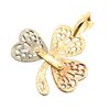 Image 2 : 14k Tri Colored Gold Filigree Clover Pendant