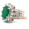 Image 2 : Oval-Cut Emerald and Stately Diamond Halo Ring