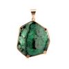 Image 2 : Slice of Raw Emerald - Artisan-Crafted 14K Bezel