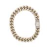 Image 1 : Pave' Diamond, Heavy Curb-Link Bracelet - TT Gold