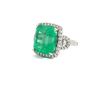Image 2 : GIA 9.47 CT Colombian Emerald and Diamond Ring