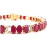Image 2 : Elegant Oval Ruby & Diamond Bracket Line Bracelet