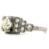 Image 2 : Art-Deco Style European-Cut Diamond Platinum Ring