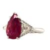Image 2 : GIA Mozambique Ruby and Trilliant-Cut Diamond Ring