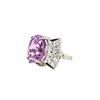 Image 2 : Custom-Made Platinum Kunzite and Diamond Ring